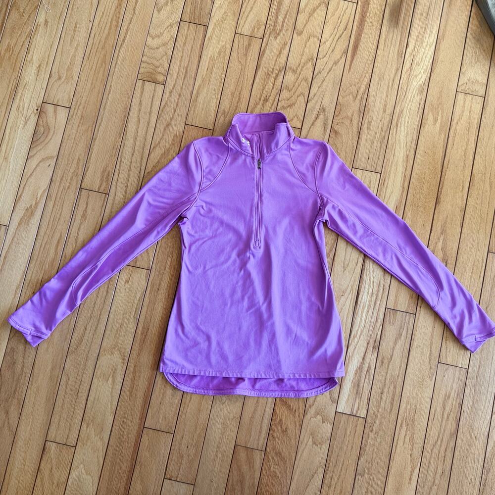 Under Armour Women's ColdGear Fitted 1/4 Zip Pullover Purple Sz Small Activewear